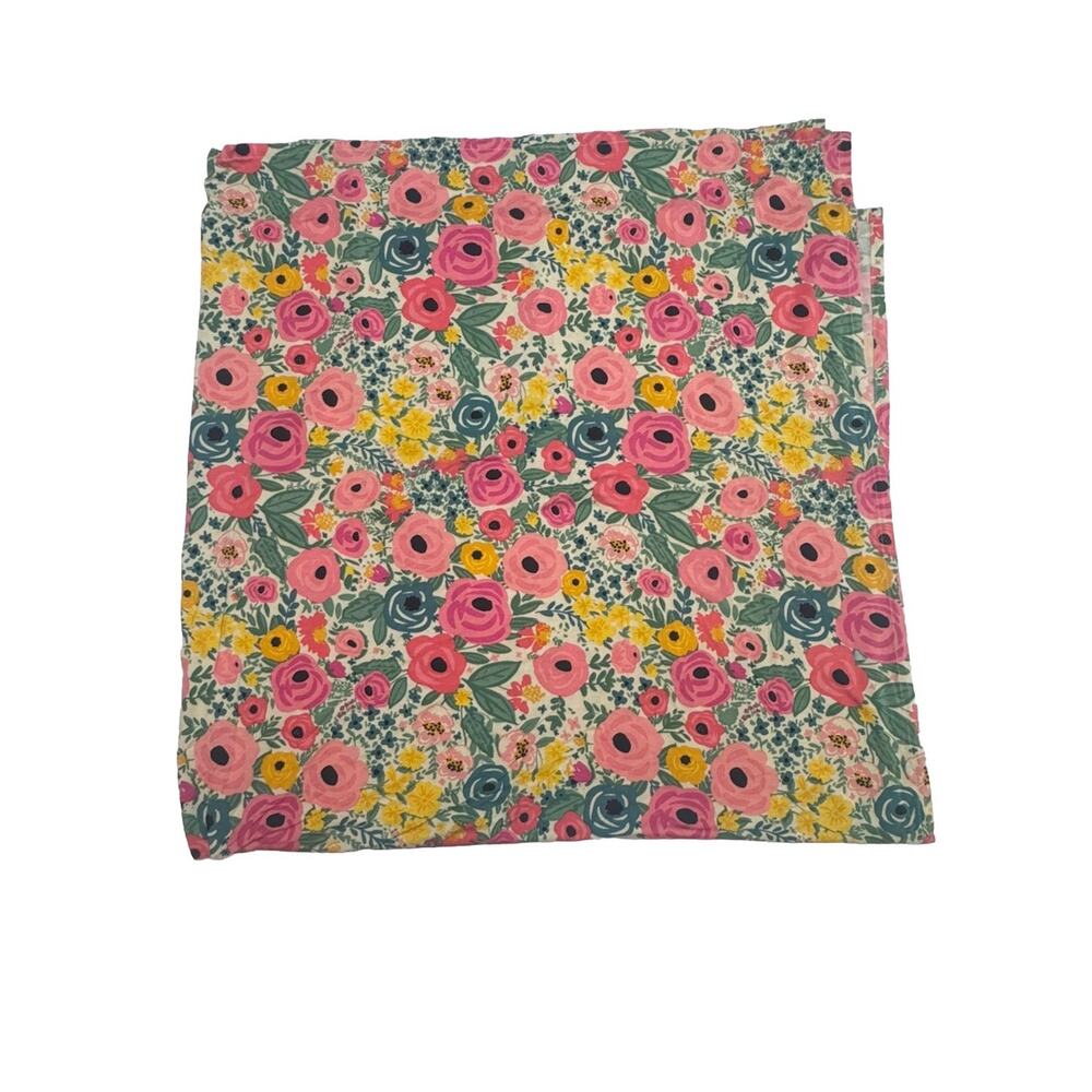 Little Sleepies Floral Bamboo Swaddle Blanket Pink Yellow Flowers Baby